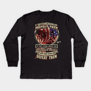 Protect Them, Respect Them, Defeat Them Kids Long Sleeve T-Shirt